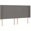 Image de vidaXL Tête de lit avec oreilles gris foncé 183x16x118/128 cm Tissu