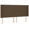 Image de vidaXL Tête de lit avec oreilles brun foncé 183x16x118/128 cm Tissu