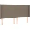 Image de vidaXL Tête de lit avec oreilles taupe 203x16x118/128 cm Tissu