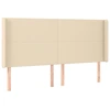 Image de vidaXL Tête de lit avec oreilles Crème 203x16x118/128 cm Tissu