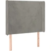 Image de vidaXL Tête de lit avec oreilles gris clair 103x16x118/128 cm velours