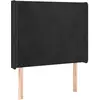 Image de vidaXL Tête de lit avec oreilles noir 103x16x118/128 cm velours