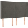 Image de vidaXL Tête de lit avec oreilles gris foncé 147x16x118/128 cm velours