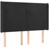 Image de vidaXL Tête de lit avec oreilles noir 147x16x118/128 cm velours