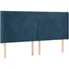 Image de vidaXL Tête de lit avec oreilles bleu foncé 163x16x118/128 cm velours