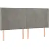 Image de vidaXL Tête de lit avec oreilles gris clair 183x16x118/128 cm velours