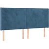 Image de vidaXL Tête de lit avec oreilles bleu foncé 183x16x118/128 cm velours