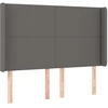 Image de vidaXL Tête de lit avec oreilles Gris 147x16x118/128 cm Similicuir