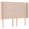 Image de vidaXL Tête de lit avec oreilles Cappuccino-Brun 147x16x118/128cm Similicuir