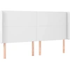Image de vidaXL Tête de lit avec oreilles blanc 163x16x118/128 cm similicuir