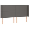 Image de vidaXL Tête de lit avec oreilles Gris 163x16x118/128 cm Similicuir