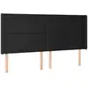 Image de vidaXL Tête de lit avec oreilles Noir 183x16x118/128 cm Similicuir