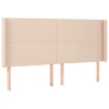 Image de vidaXL Tête de lit avec oreilles Cappuccino-Brun 183x16x118/128cm Similicuir