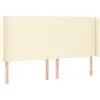 Image de vidaXL Tête de lit avec oreilles Crème 203x16x118/128 cm Similicuir