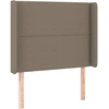 Image de vidaXL Tête de lit avec oreilles taupe 93x16x118/128 cm Tissu