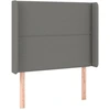 Image de vidaXL Tête de lit avec oreilles gris foncé 103x16x118/128 cm Tissu
