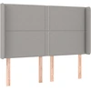 Image de vidaXL Tête de lit avec oreilles gris clair 147x16x118/128 cm Tissu