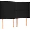 Image de vidaXL Tête de lit avec oreilles noir 147x16x118/128 cm Tissu