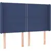 Image de vidaXL Tête de lit avec oreilles bleu 147x16x118/128 cm Tissu