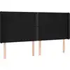 Image de vidaXL Tête de lit avec oreilles noir 183x16x118/128 cm Tissu