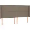 Image de vidaXL Tête de lit avec oreilles taupe 183x16x118/128 cm Tissu
