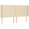 Image de vidaXL Tête de lit avec oreilles Crème 183x16x118/128 cm Tissu