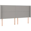 Image de vidaXL Tête de lit avec oreilles gris clair 203x16x118/128 cm Tissu