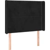 Image de vidaXL Tête de lit avec oreilles noir 83x16x118/128 cm velours