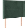 Image de vidaXL Tête de lit avec oreilles vert foncé 103x16x118/128 cm velours