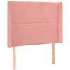 Image de vidaXL Tête de lit avec oreilles rose 103x16x118/128 cm velours