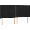 Image de vidaXL Tête de lit avec oreilles noir 183x16x118/128 cm velours