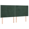 Image de vidaXL Tête de lit avec oreilles vert foncé 203x16x118/128 cm velours