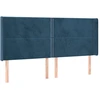 Image de vidaXL Tête de lit avec oreilles bleu foncé 203x16x118/128 cm velours