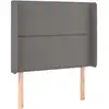 Image de vidaXL Tête de lit avec oreilles Gris 103x16x118/128 cm Similicuir