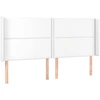 Image de vidaXL Tête de lit avec oreilles blanc 203x16x118/128 cm similicuir