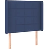 Image de vidaXL Tête de lit avec oreilles bleu 83x16x118/128 cm Tissu