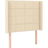 Image de vidaXL Tête de lit avec oreilles Crème 93x16x118/128 cm Tissu