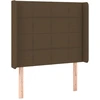Image de vidaXL Tête de lit avec oreilles brun foncé 103x16x118/128 cm Tissu