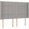 Image de vidaXL Tête de lit avec oreilles gris clair 147x16x118/128 cm Tissu