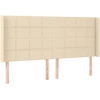 Image de vidaXL Tête de lit avec oreilles Crème 163x16x118/128 cm Tissu
