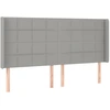 Image de vidaXL Tête de lit avec oreilles gris clair 183x16x118/128 cm Tissu