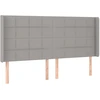 Image de vidaXL Tête de lit avec oreilles gris clair 203x16x118/128 cm Tissu