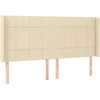 Image de vidaXL Tête de lit avec oreilles Crème 203x16x118/128 cm Tissu