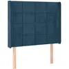 Image de vidaXL Tête de lit avec oreilles bleu foncé 93x16x118/128 cm velours