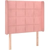 Image de vidaXL Tête de lit avec oreilles rose 93x16x118/128 cm velours