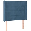 Image de vidaXL Tête de lit avec oreilles bleu foncé 103x16x118/128 cm velours
