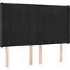 Image de vidaXL Tête de lit avec oreilles noir 147x16x118/128 cm velours