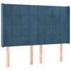 Image de vidaXL Tête de lit avec oreilles bleu foncé 147x16x118/128 cm velours