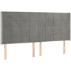 Image de vidaXL Tête de lit avec oreilles gris clair 183x16x118/128 cm velours