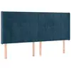 Image de vidaXL Tête de lit avec oreilles bleu foncé 183x16x118/128 cm velours